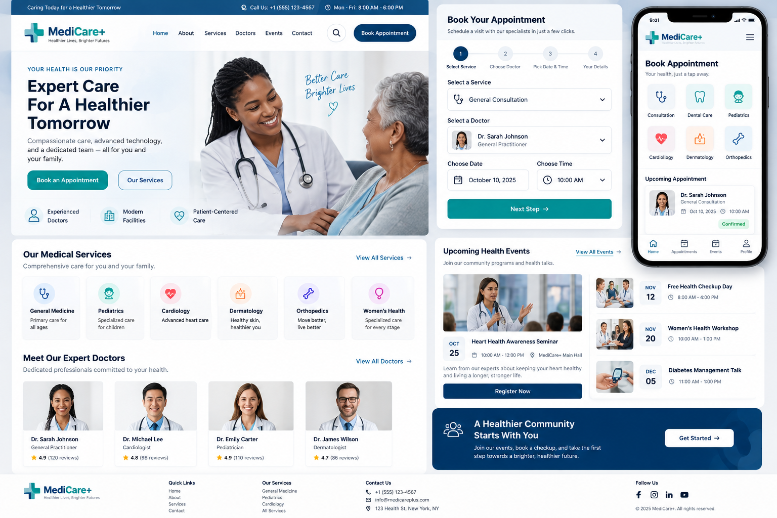 MediCare+ — Healthcare Website, Booking & Events Platform